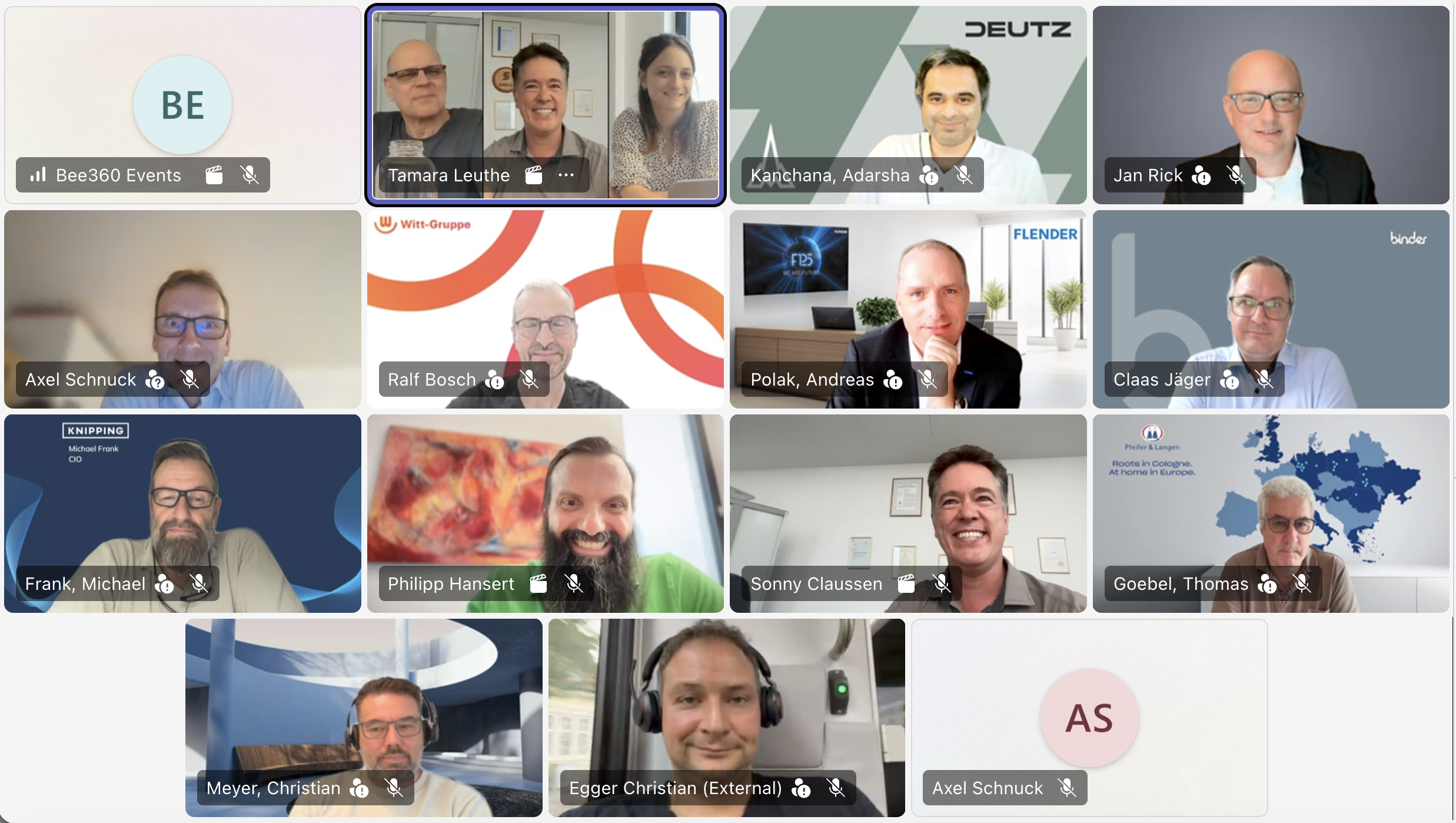 Virtual Roundtable #7 — Videocall-Übersicht der Teilnehmenden