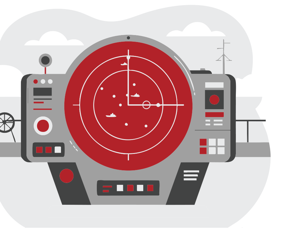 Illustration of a radar dashboard